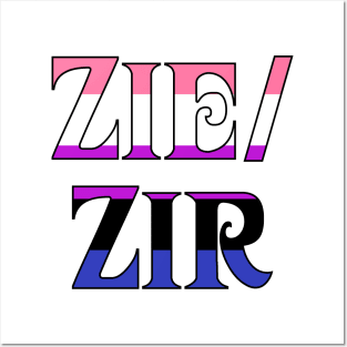 Genderfluid Zie/Zir Posters and Art